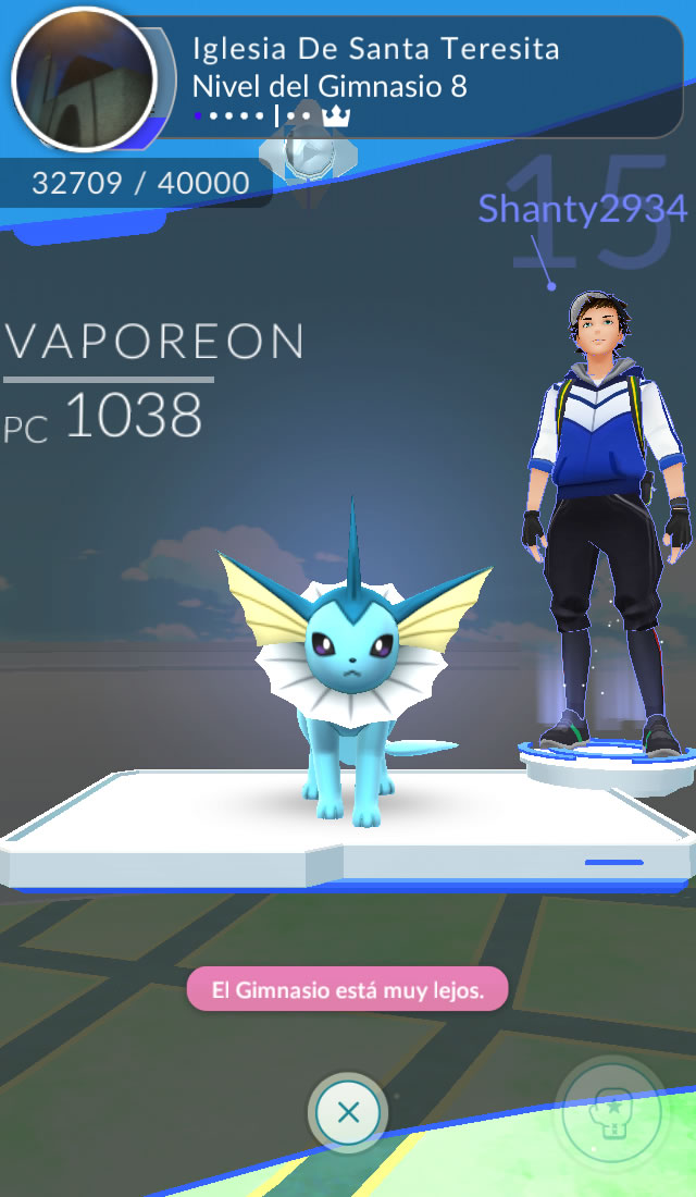 Detalles de un Gimnasio en Pokémon Go