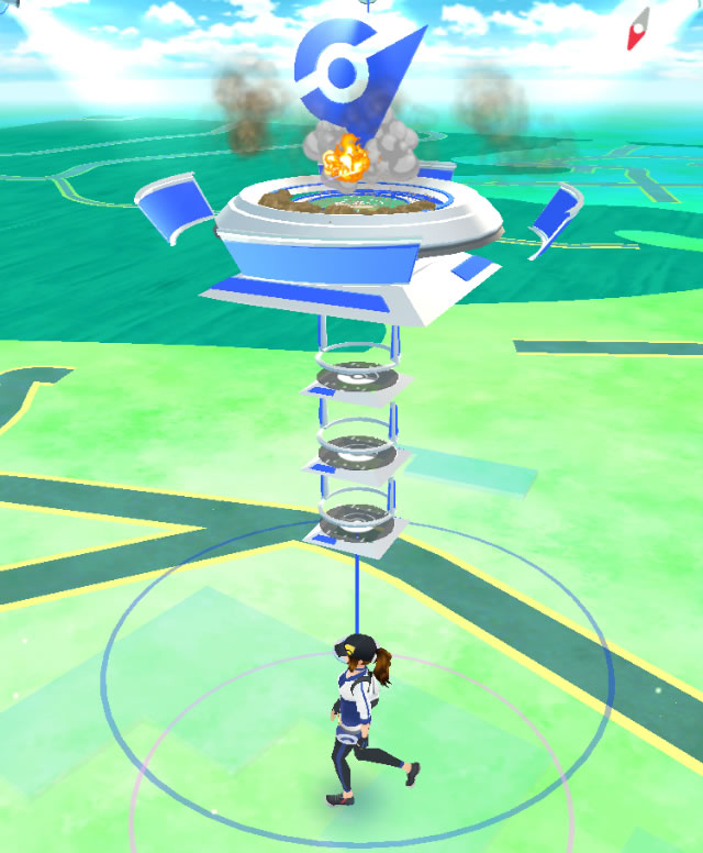 Gimnasio Pokémon en pleno combate