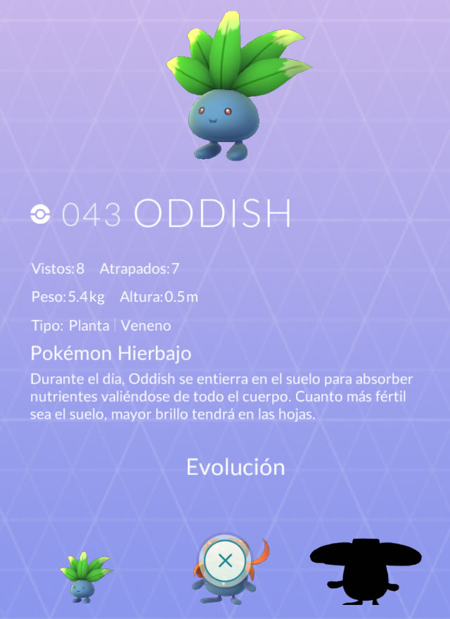 Detalle de un Pokémon en la Pokédex